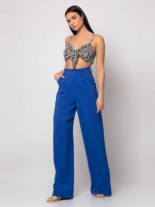 Dama Tesatura Pantaloni Albastru