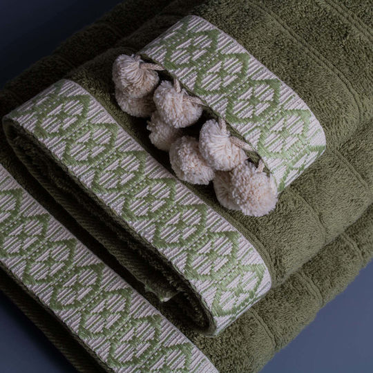 White Fabric Hand Towel Moss Green Weight 600gsm White Fabric Hand Towel Moss Green Weight 600gsm