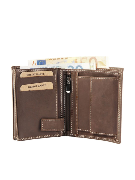 Leather Men's Wallet Classic Brown