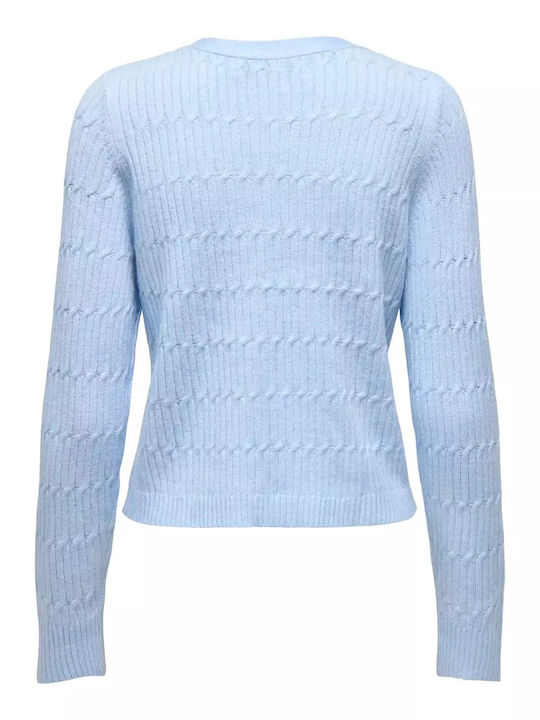 Къса Дамска плетена жилетка Sky Blue