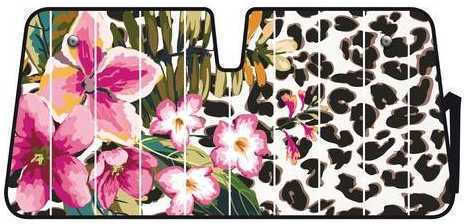 Lampa Вътрешна слънцезащита за предно стъкло на кола с вендуза Premium Flower Leopard 147x68см.