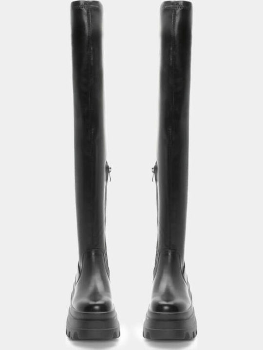 Damenstiefel Über dem Knie Schwarz