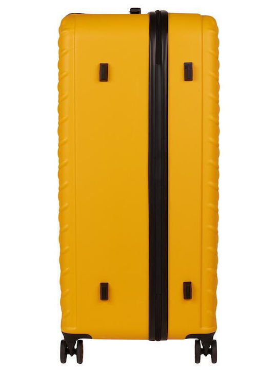 CAT Large Hard Yellow Suitcase with 4 Wheels Height 82cm