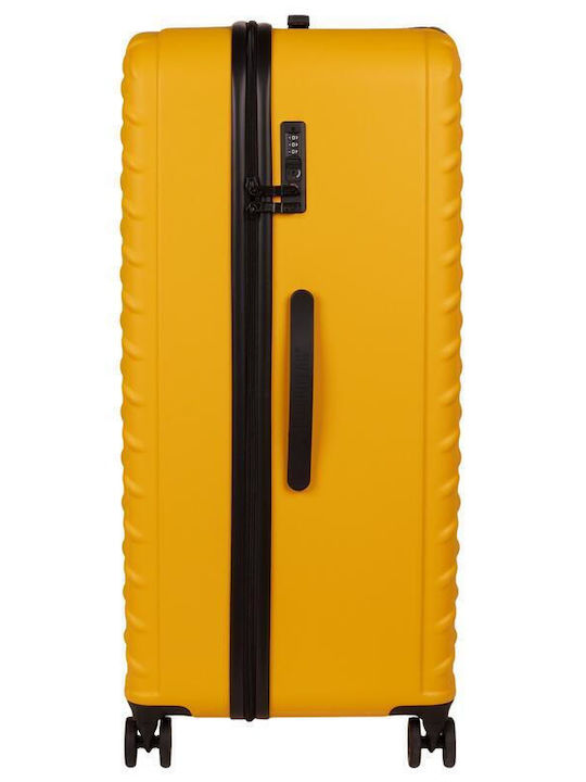CAT Large Hard Yellow Suitcase with 4 Wheels Height 82cm