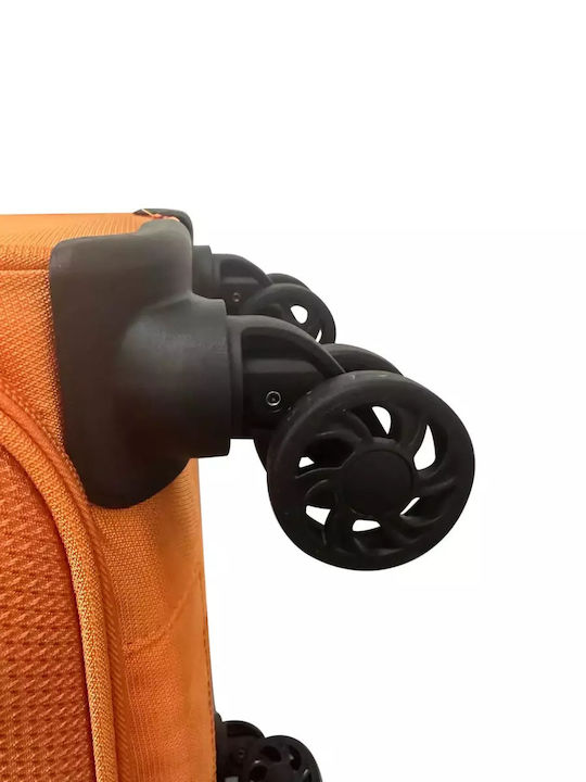 Newcom Μεγάλη Βαλίτσα Ταξιδίου Υφασμάτινη Orange με 4 Ρόδες Ύψους 83εκ.