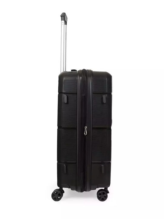 Newcom Cabin Hard Travel Suitcase Black with 4 Wheels Height 55.5cm