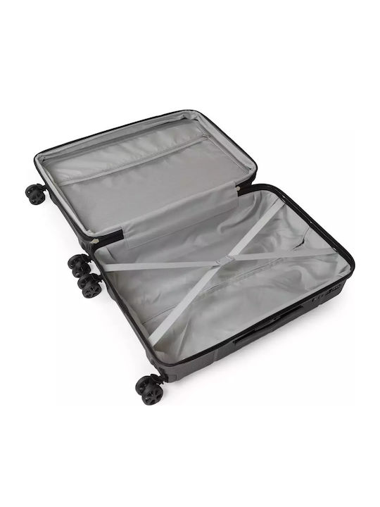Newcom Medium Hard Black Suitcase With 4 Wheels Height 66cm