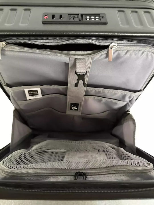 Newcom Cabin Hard Dark Gray Travel Suitcase With 4 Wheels Height 55cm