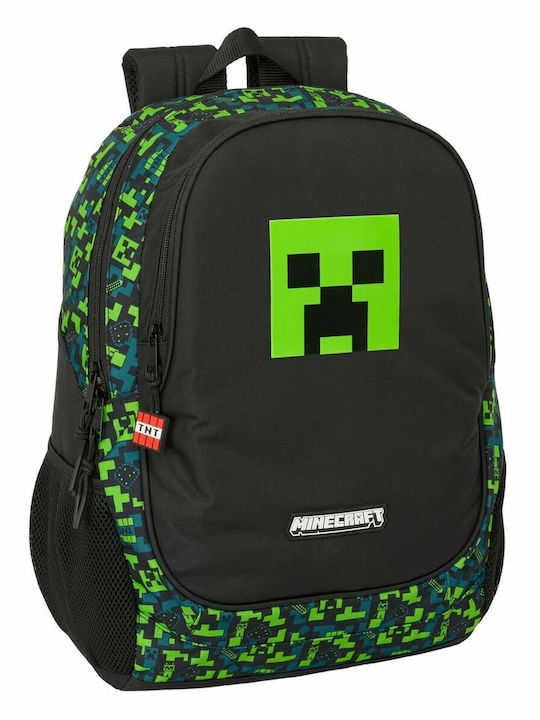 Minecraft School Bag Trolley Elementary, Elementary Multicolour with Water Bottle Holder 16Liters