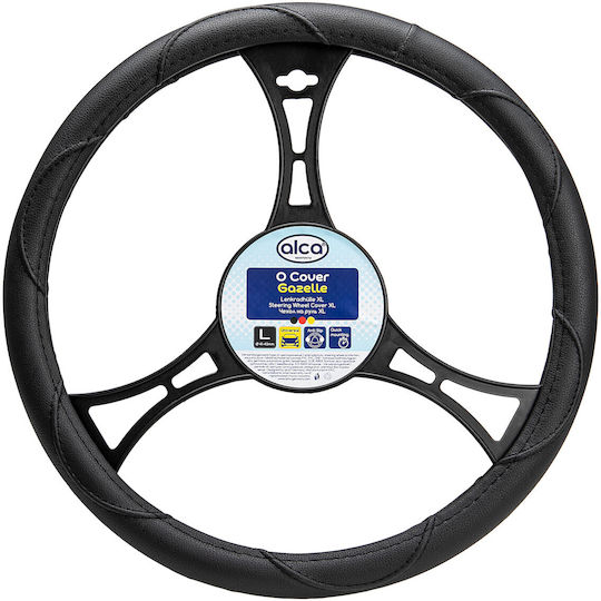Alca Car Steering Wheel Cover Luxus XL with Diameter 41-43cm Synthetic Black