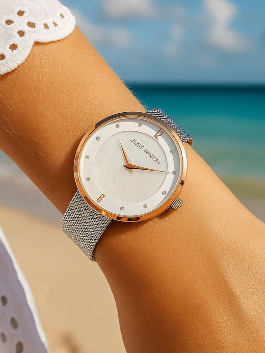 Just Watch Women's Watch with Silver Metal Bracelet
