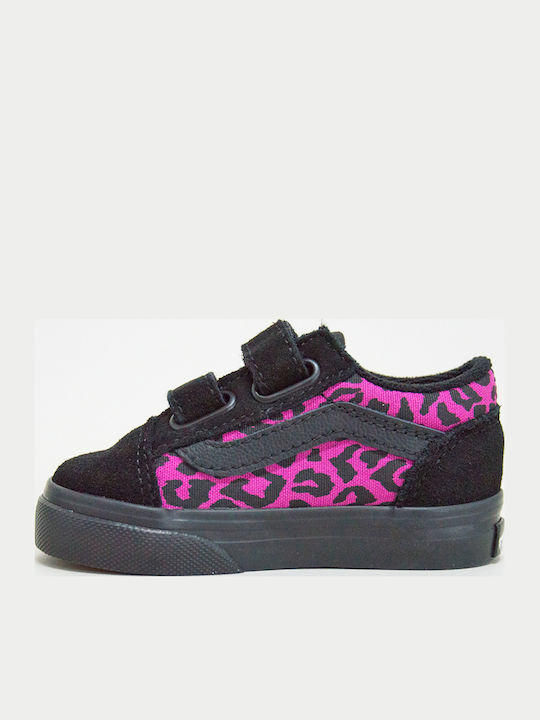 Old Skool V Kids Sneakers with Hoop & Loop Closure Black