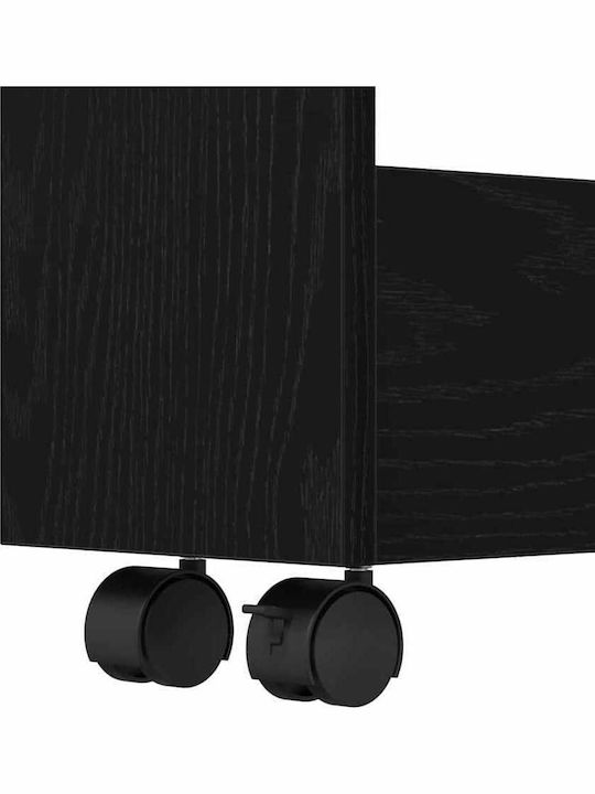 vidaXL Επιδαπέδια Ραφιέρα Μπάνιου Ξύλινη 70x60x18cm Μαύρη