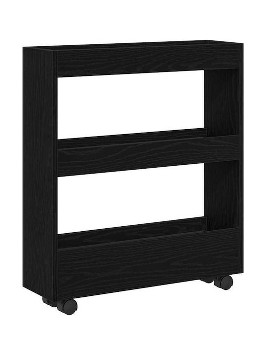 vidaXL Επιδαπέδια Ραφιέρα Μπάνιου Ξύλινη 70x60x18cm Μαύρη