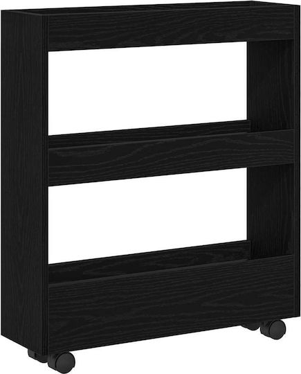 vidaXL Boden Badezimmerregal Hölzernes 70x60x18cm Schwarz
