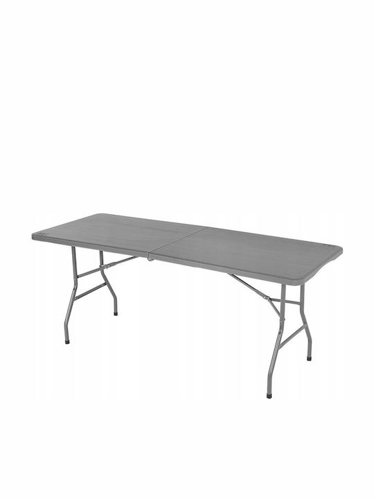 Masă Metalică Catering Pentru Exterior Pliabilă Gri 180x70x74 cm