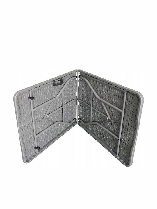 Masă Metalică Catering Pentru Exterior Pliabilă Gri 180x70x74 cm