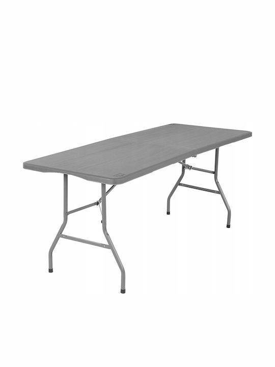 Masă Metalică Catering Pentru Exterior Pliabilă Gri 180x70x74 cm