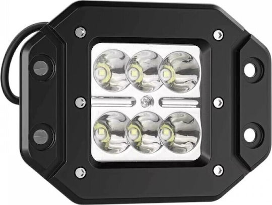 Raistar Τετράγωνος Προβολέας Αυτοκινήτου LED 18W 1τμχ