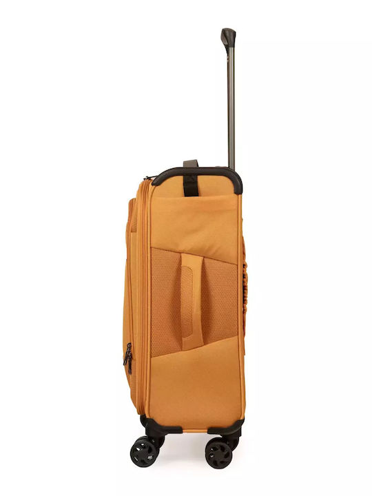 Newcom Cabin Travel Suitcase Fabric Orange with 4 Wheels Height 55cm