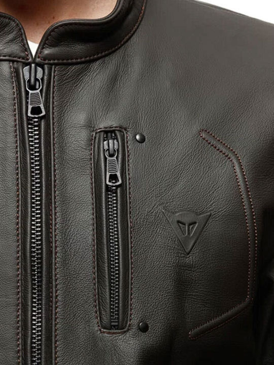 Dainese Men's Motorcycle Jacket Leather 4 Seasons Brown