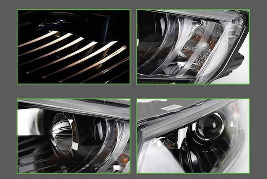 Μπροστινά Φανάρια Set Skoda Octavia Mk3 2014-2017 Drl Μαύρα Carner