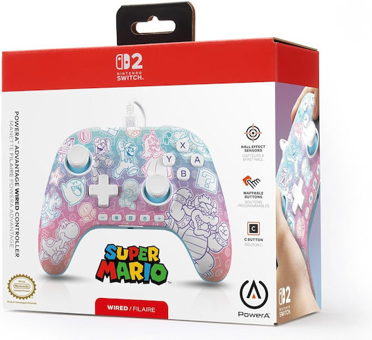 PowerA Advanced Verkabelt Gamepad für Schalter 2 Mario Mushroom Kingdom