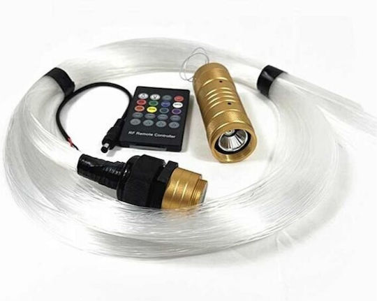 Idealstore Glasfaser-Kit LED RGB Deckeninstallation Fernbedienung 0,75 mm 500 Stränge 3 Meter 12V Spannung Kabellose Steuerung Bluetooth iOS Android App