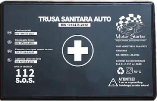 Set de Urgență Auto cu Farmacie, Extinctor, Triunghi de Siguranță și Vestă Reflectorizantă
