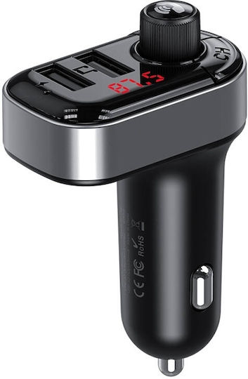 XO FM Transmitter Αυτοκινήτου BCC010 με Bluetooth / Type-C / USB