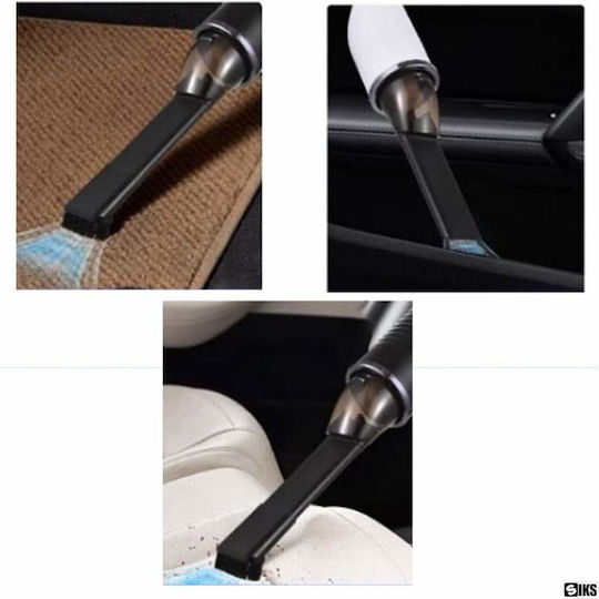 Aspirator de mână fără fir Siks portabil reîncărcabil 80w ideal pentru acasă mașină birou baterie 2000mah încărcare rapidă USB tip-C filtru HEPA accesorii multifuncționale curățare rapidă și eficientă alb negru