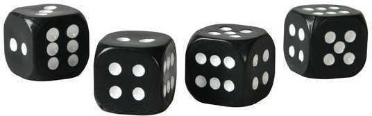 Lampa Car Tire Valve Caps Dice Dice Black 4pcs