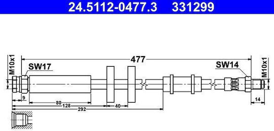 Furtun de frână Citroen Jumper Bus 230p Ate 24511204773