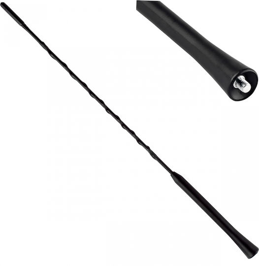 AMiO Car Antenna Roof ΑΝΤΜ07 Threaded 40cm for Radio in Black Color