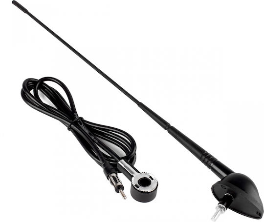 AMiO Car Antenna Roof Threaded 40cm Φ5mm with Cable 1.4m in Black Color