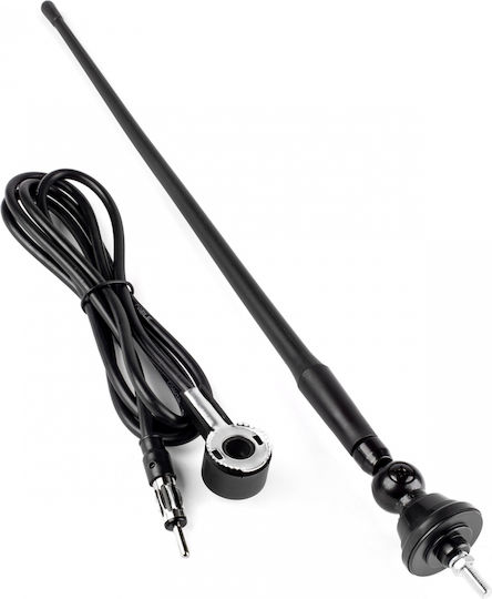 AMiO Κεραία Αυτοκινήτου Οροφής Βιδωτή 34cm Φ5mm με Καλωδιο 1.4m Μαύρο /AM