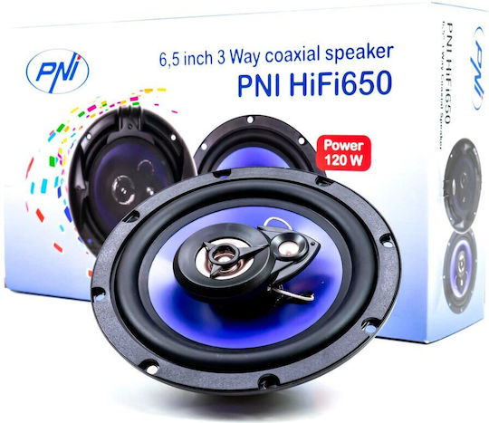 PNI HiFi650 Ηχείο Αυτοκινήτου Ομοαξονικά με 120W RMS (3 Δρόμων)
