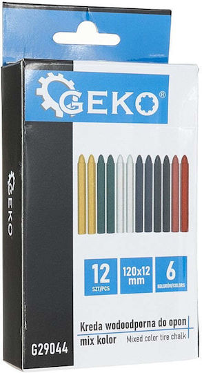 Mehrfarbiges, langlebiges Reifenmarkierungsset 12-teilig Geko G29044