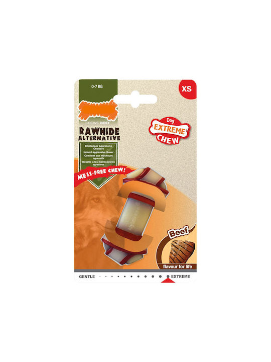 Nylabone Rawhide Knot Παιχνίδι Κόκκαλο Σκύλου Μασητικό με Γεύση Βοδινό XSmall Καφέ 1τμχ