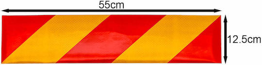 Satz reflektierender Klebeplatten 2 Stück 55x12,5cm W15415 Rot Orange