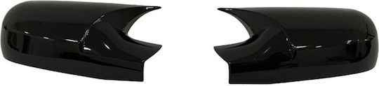 Set 2 Capace Oglindă Stil Batman Renault Megane II 2002-2009 Culoare Negru Pian Negru Lucios Instalare Ușoară Rezistent la UV Material Premium