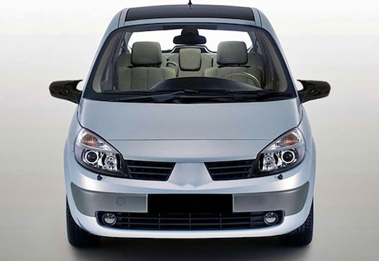 Set 2 Capace Oglindă Stil Batman Renault Scenic II 2004-2009 Culoare Negru Pian Negru Lucios Instalare Ușoară Rezistent la UV Material Premium