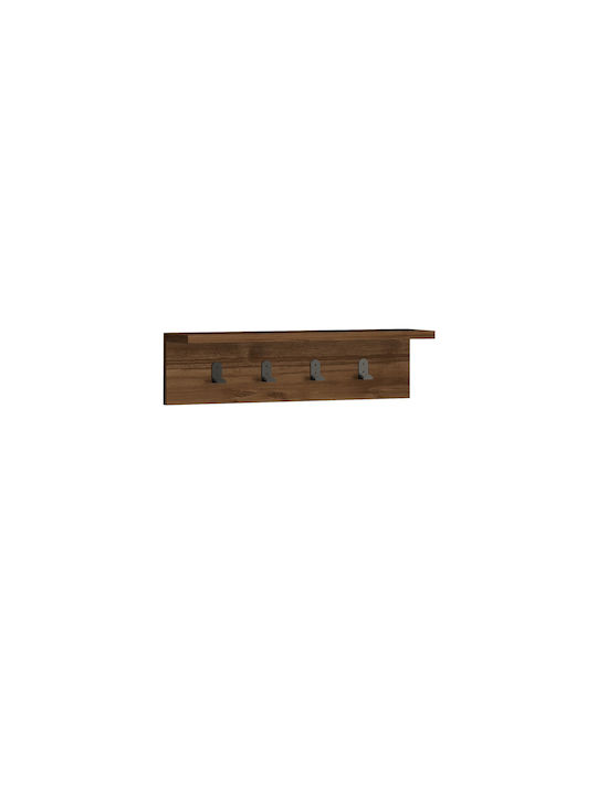 Asir Group Agățător De Perete Din Lemn Cu 4 Compartimente Maro 14.5x16.3x60cm