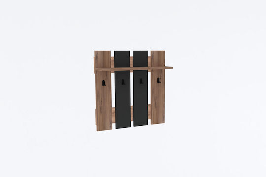 Asir Group Κρεμάστρα Τοίχου Ξύλινη 4 Θέσεων Καφέ 70x70cm