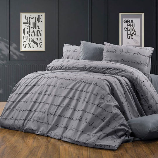 Dimcol Αρίσβη Σετ Σεντόνια Μονά 160x240εκ. 472 Grey (3τμχ)