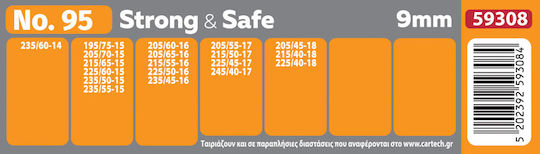 Cartech Strong & Safe No 95 Αντιολισθητικές Αλυσίδες Πάχους 9mm Επιβατικού Αυτοκινήτου 2τμχ