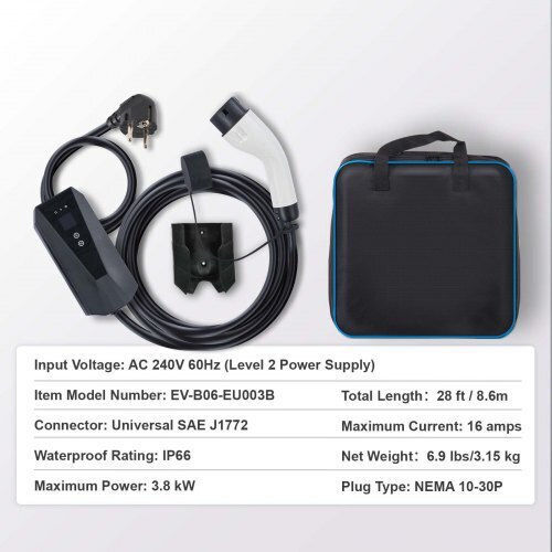 Vevor Portable Single Phase 3.7kW Charging Station with Built-in Cable Type 2 (OGBXCDQDXPMD3A8MZV2)