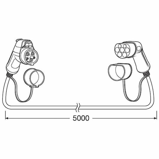 Osram Ladekabel Einphasig 5m Typ 2 - Typ 2 OCC23205