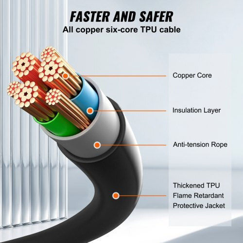 Vevor Electric Car Three-phase Charging Station Cable 5m Type 2 - Type 2 OBDDCCD22KW5MCAXZV0