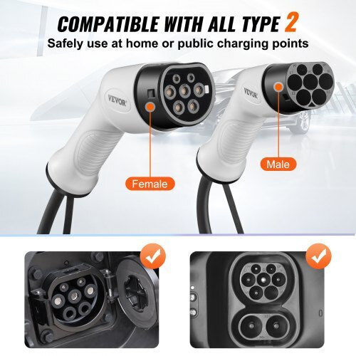 Vevor Electric Car Three-phase Charging Station Cable 5m Type 2 - Type 2 OBDDCCD22KW5MCAXZV0